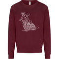 Motocross Bike Line Drawing Dirt Bike MotoX Mens Sweatshirt Jumper Maroon