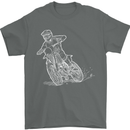 Motocross Bike Line Drawing Dirt Bike MotoX Mens T-Shirt Cotton Gildan Charcoal