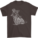 Motocross Bike Line Drawing Dirt Bike MotoX Mens T-Shirt Cotton Gildan Dark Chocolate