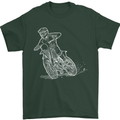 Motocross Bike Line Drawing Dirt Bike MotoX Mens T-Shirt Cotton Gildan Forest Green