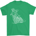 Motocross Bike Line Drawing Dirt Bike MotoX Mens T-Shirt Cotton Gildan Irish Green