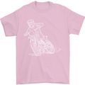 Motocross Bike Line Drawing Dirt Bike MotoX Mens T-Shirt Cotton Gildan Light Pink