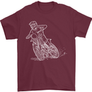 Motocross Bike Line Drawing Dirt Bike MotoX Mens T-Shirt Cotton Gildan Maroon