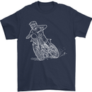 Motocross Bike Line Drawing Dirt Bike MotoX Mens T-Shirt Cotton Gildan Navy Blue