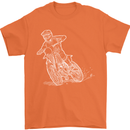 Motocross Bike Line Drawing Dirt Bike MotoX Mens T-Shirt Cotton Gildan Orange