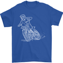 Motocross Bike Line Drawing Dirt Bike MotoX Mens T-Shirt Cotton Gildan Royal Blue