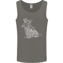 Motocross Bike Line Drawing Dirt Bike MotoX Mens Vest Tank Top Charcoal