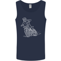 Motocross Bike Line Drawing Dirt Bike MotoX Mens Vest Tank Top Navy Blue