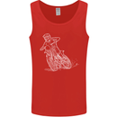 Motocross Bike Line Drawing Dirt Bike MotoX Mens Vest Tank Top Red