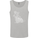 Motocross Bike Line Drawing Dirt Bike MotoX Mens Vest Tank Top Sports Grey