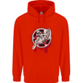 Motocross Bike on a Background of Gears Childrens Kids Hoodie Bright Red