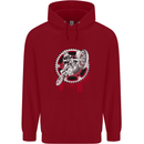 Motocross Bike on a Background of Gears Childrens Kids Hoodie Red