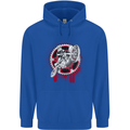 Motocross Bike on a Background of Gears Childrens Kids Hoodie Royal Blue