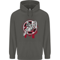 Motocross Bike on a Background of Gears Childrens Kids Hoodie Storm Grey