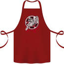 Motocross Bike on a Background of Gears Cotton Apron 100% Organic Maroon