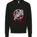 Motocross Bike on a Background of Gears Kids Sweatshirt Jumper Black