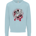 Motocross Bike on a Background of Gears Kids Sweatshirt Jumper Light Blue