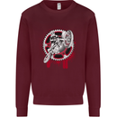 Motocross Bike on a Background of Gears Kids Sweatshirt Jumper Maroon