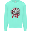 Motocross Bike on a Background of Gears Kids Sweatshirt Jumper Peppermint