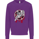 Motocross Bike on a Background of Gears Kids Sweatshirt Jumper Purple
