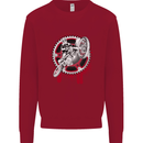 Motocross Bike on a Background of Gears Kids Sweatshirt Jumper Red