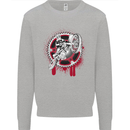 Motocross Bike on a Background of Gears Kids Sweatshirt Jumper Sports Grey