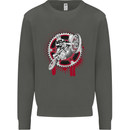 Motocross Bike on a Background of Gears Kids Sweatshirt Jumper Storm Grey