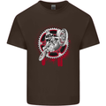 Motocross Bike on a Background of Gears Kids T-Shirt Childrens Chocolate