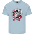 Motocross Bike on a Background of Gears Kids T-Shirt Childrens Light Blue
