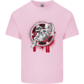 Motocross Bike on a Background of Gears Kids T-Shirt Childrens Light Pink