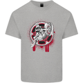 Motocross Bike on a Background of Gears Kids T-Shirt Childrens Sports Grey