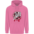Motocross Bike on a Background of Gears Mens 80% Cotton Hoodie Azelea