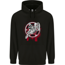 Motocross Bike on a Background of Gears Mens 80% Cotton Hoodie Black