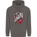 Motocross Bike on a Background of Gears Mens 80% Cotton Hoodie Charcoal