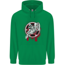Motocross Bike on a Background of Gears Mens 80% Cotton Hoodie Irish Green
