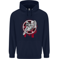 Motocross Bike on a Background of Gears Mens 80% Cotton Hoodie Navy Blue