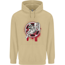 Motocross Bike on a Background of Gears Mens 80% Cotton Hoodie Sand