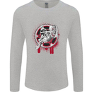 Motocross Bike on a Background of Gears Mens Long Sleeve T-Shirt Sports Grey