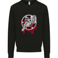 Motocross Bike on a Background of Gears Mens Sweatshirt Jumper Black