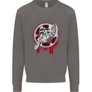 Motocross Bike on a Background of Gears Mens Sweatshirt Jumper Charcoal