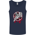 Motocross Bike on a Background of Gears Mens Vest Tank Top Navy Blue