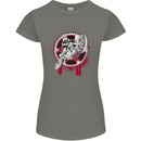 Motocross Bike on a Background of Gears Womens Petite Cut T-Shirt Charcoal