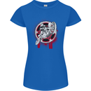 Motocross Bike on a Background of Gears Womens Petite Cut T-Shirt Royal Blue