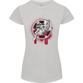 Motocross Bike on a Background of Gears Womens Petite Cut T-Shirt Sports Grey