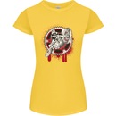 Motocross Bike on a Background of Gears Womens Petite Cut T-Shirt Yellow