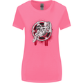 Motocross Bike on a Background of Gears Womens Wider Cut T-Shirt Azalea