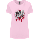 Motocross Bike on a Background of Gears Womens Wider Cut T-Shirt Light Pink