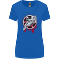 Motocross Bike on a Background of Gears Womens Wider Cut T-Shirt Royal Blue