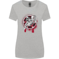 Motocross Bike on a Background of Gears Womens Wider Cut T-Shirt Sports Grey