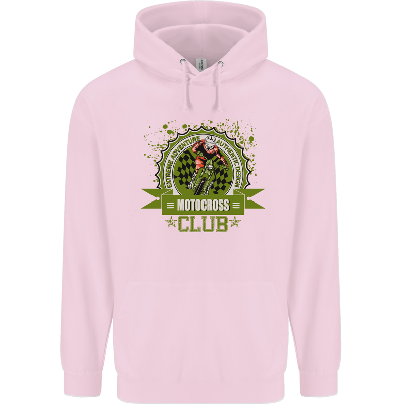 Motocross Club Dirt Bike MotoX Childrens Kids Hoodie Light Pink
